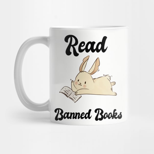 Adorable Rabbit Read Banned Books by Angelandspot